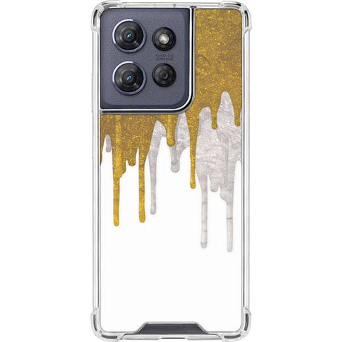 Paint Splatter Gold Moto G Play 5G (2025) Clear Case